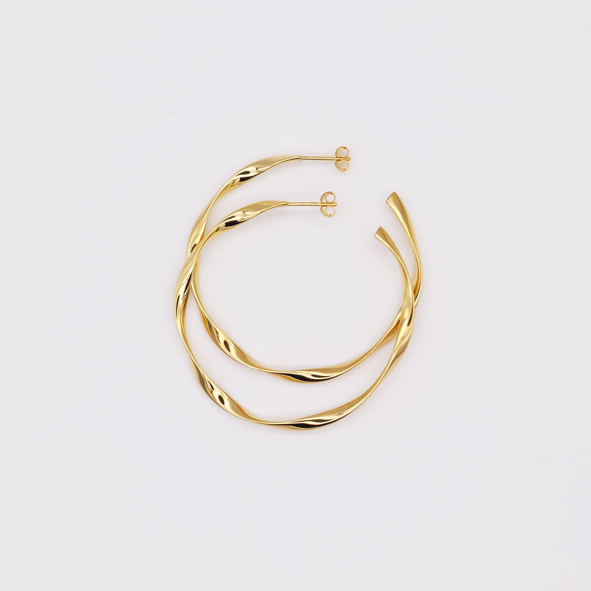 9ct Gold Filled Twist Hoop Earrings