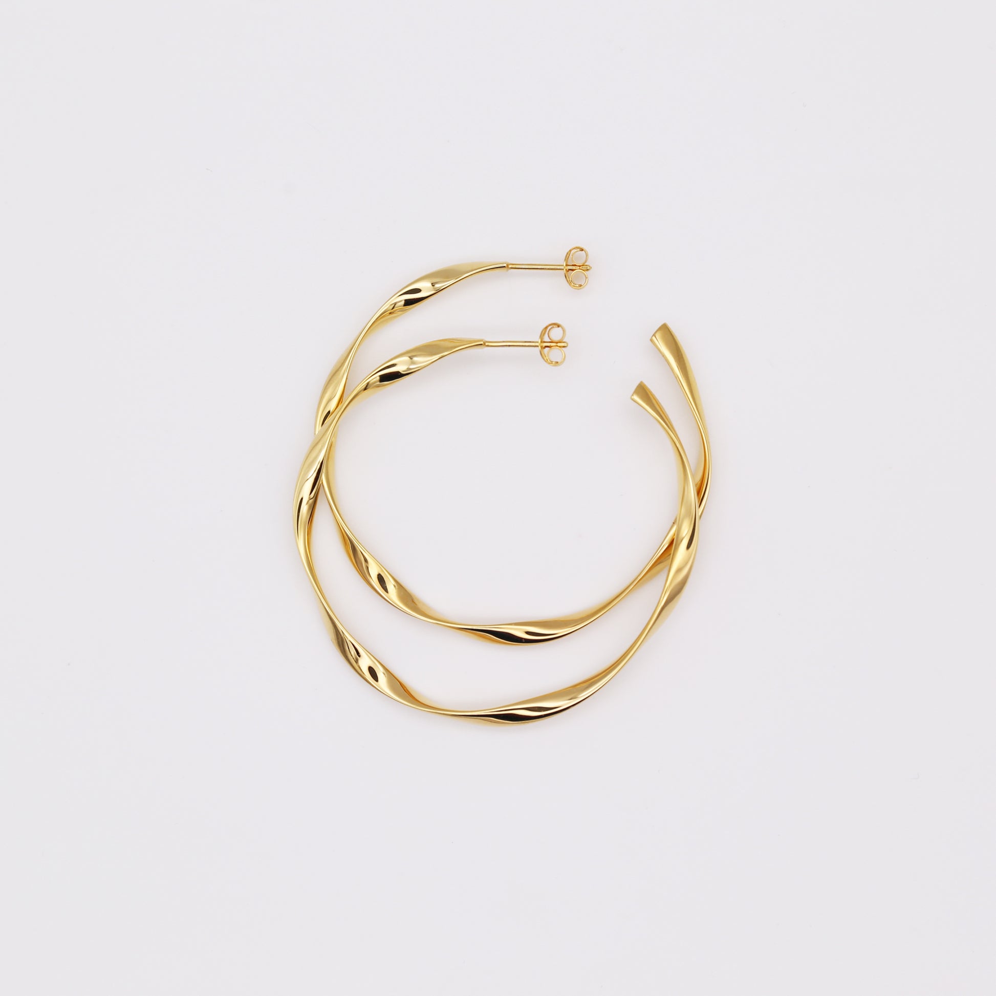 18k Gold Filled Twisted Lever Back Hoop Earrings Aretes Argollas