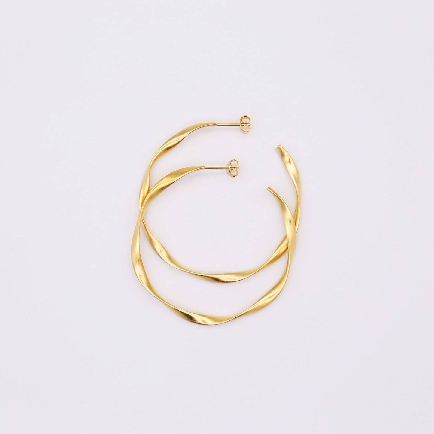 ESSENTIALS Large Twisted Hoops 18K Gold Vermeil