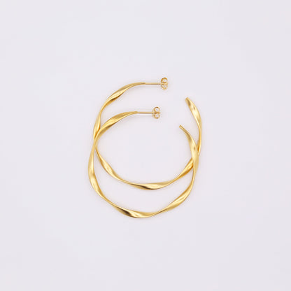 ESSENTIALS Large Twisted Hoops 18K Gold Vermeil