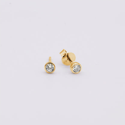 18k gold vermeil studs earrings with cubic zirconia