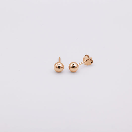 Rose gold vermeil studs earrings plain ball